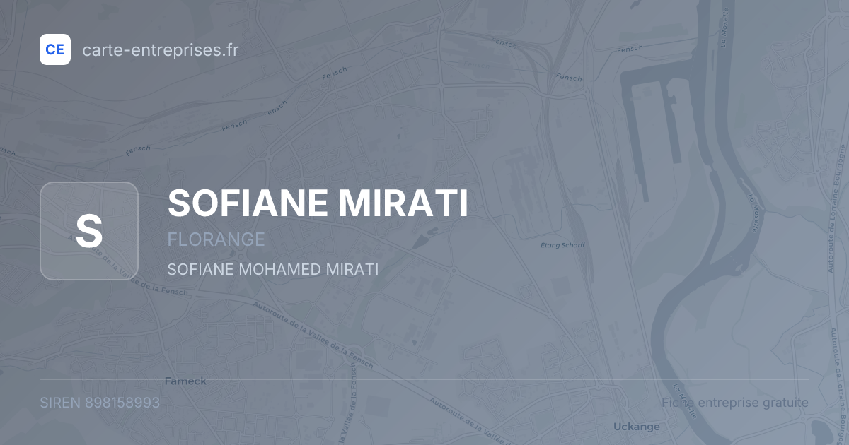 SOFIANE MIRATI — 898158993 — fiche entreprise