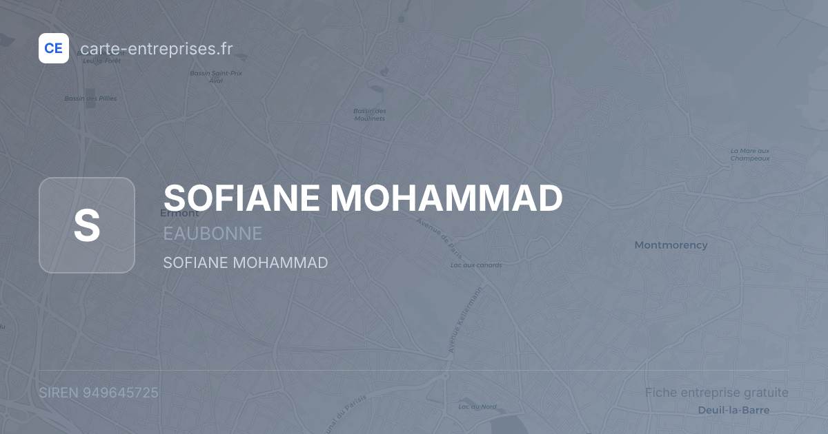 SOFIANE MOHAMMAD — 949645725 — fiche entreprise