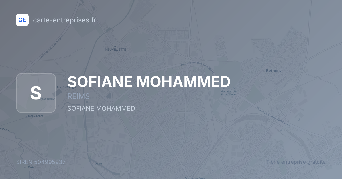 SOFIANE MOHAMMED — 504995937 — fiche entreprise