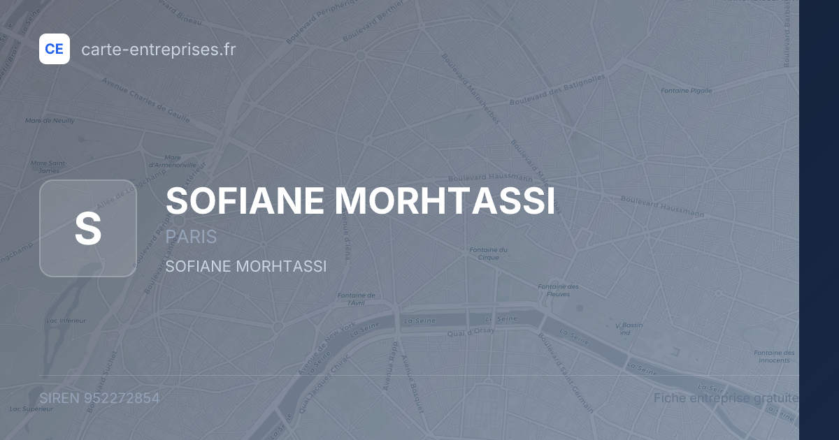 SOFIANE MORHTASSI — 952272854 — fiche entreprise