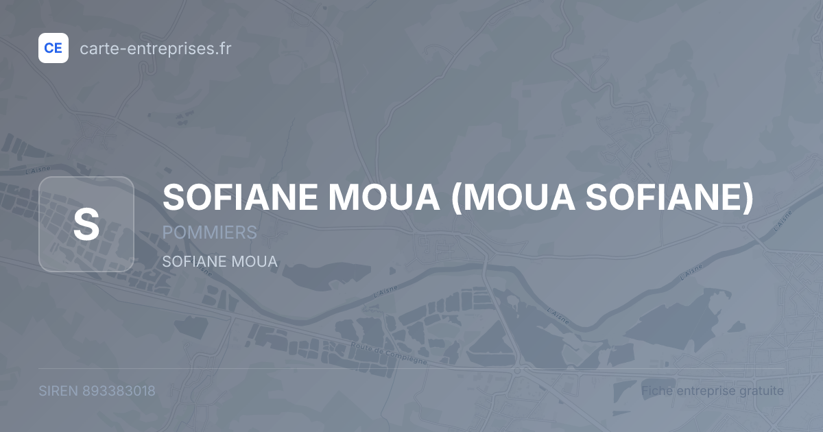 SOFIANE MOUA (MOUA SOFIANE) — 893383018 — fiche entreprise