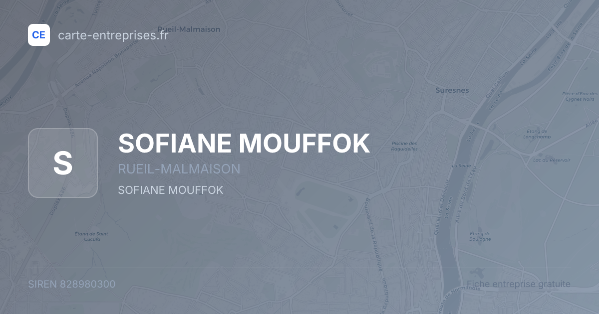 SOFIANE MOUFFOK — 828980300 — fiche entreprise