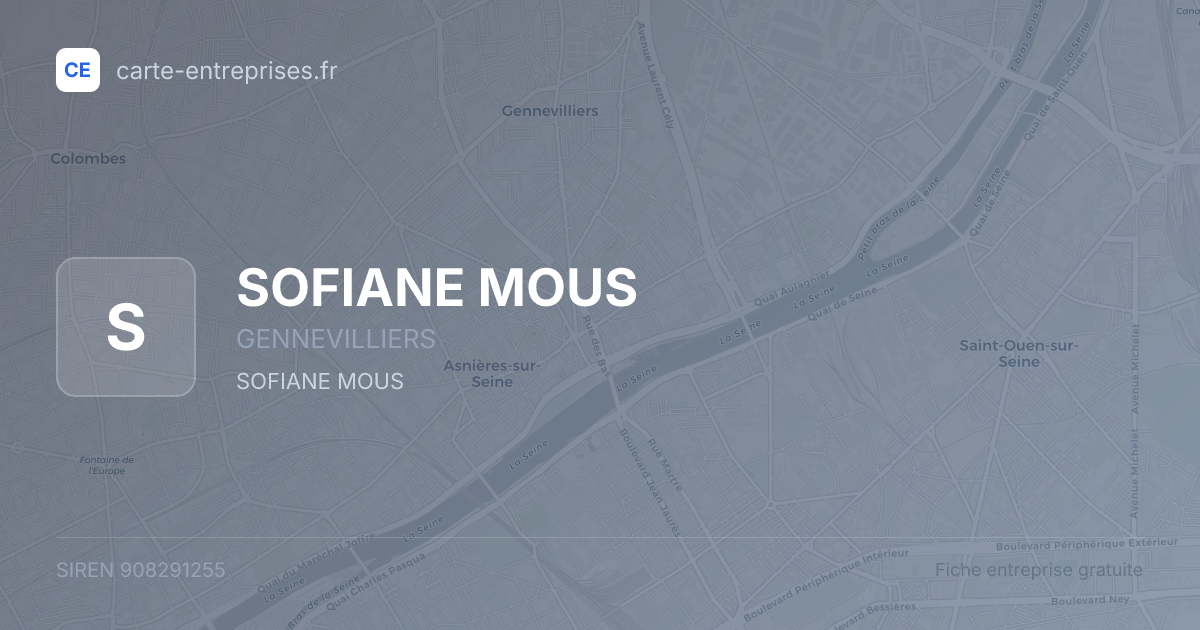 SOFIANE MOUS — 908291255 — fiche entreprise