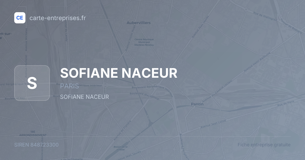 SOFIANE NACEUR — 848723300 — fiche entreprise