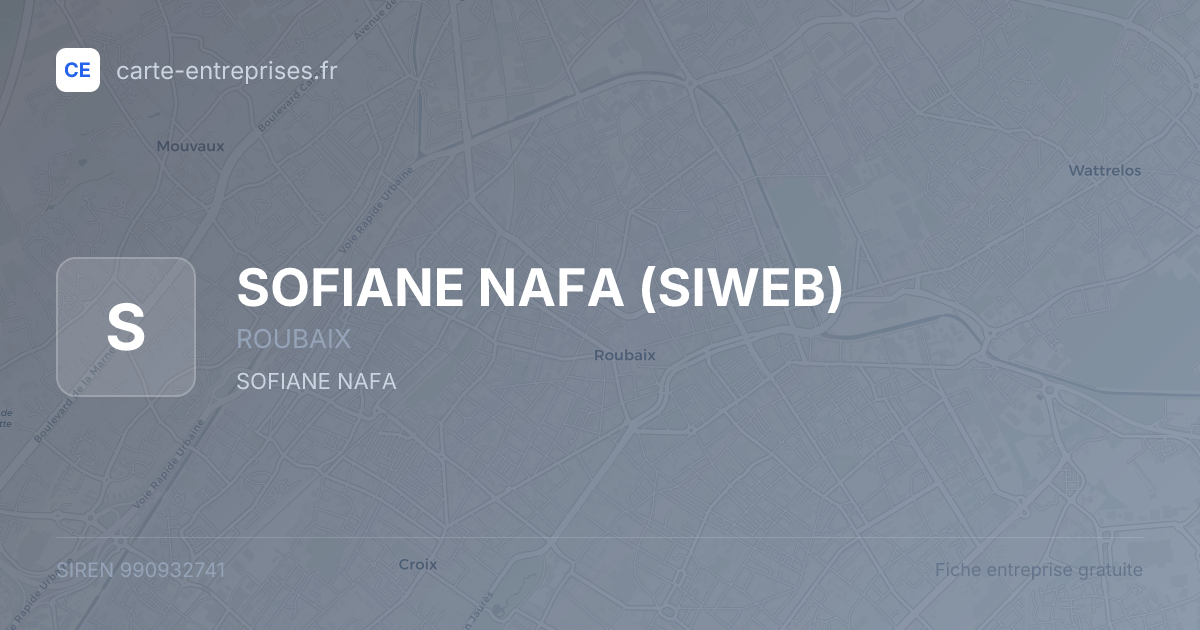 SOFIANE NAFA (SIWEB) — 990932741 — fiche entreprise