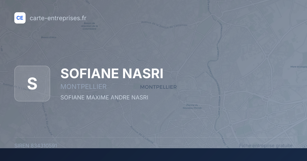 SOFIANE NASRI — 834310591 — fiche entreprise