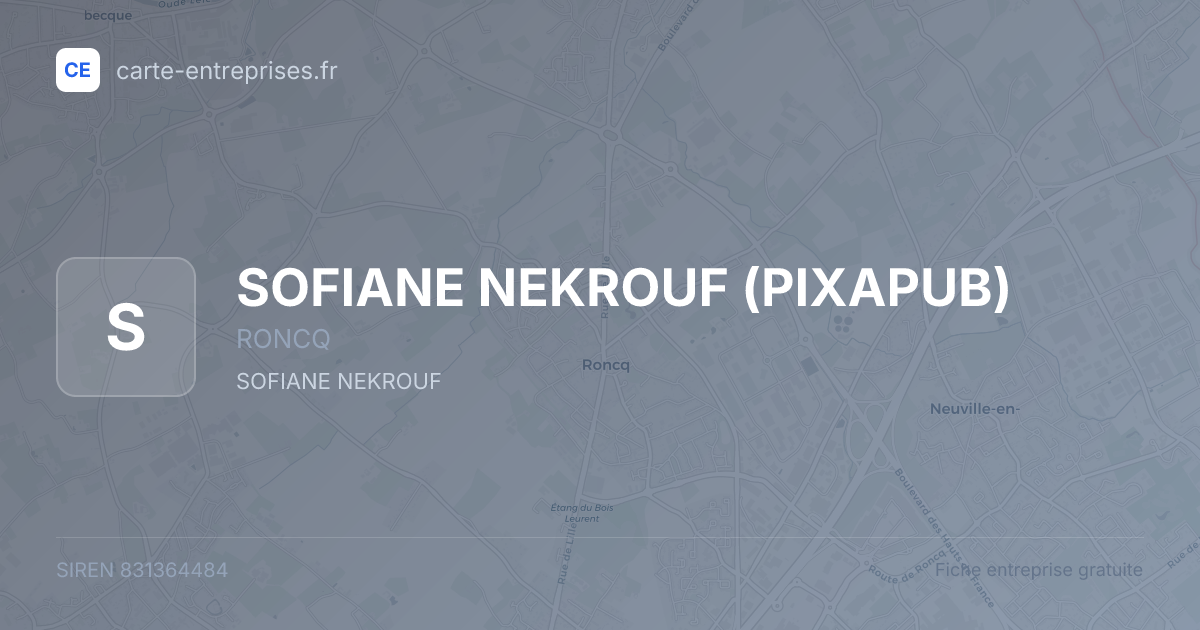 SOFIANE NEKROUF (PIXAPUB) — 831364484 — fiche entreprise
