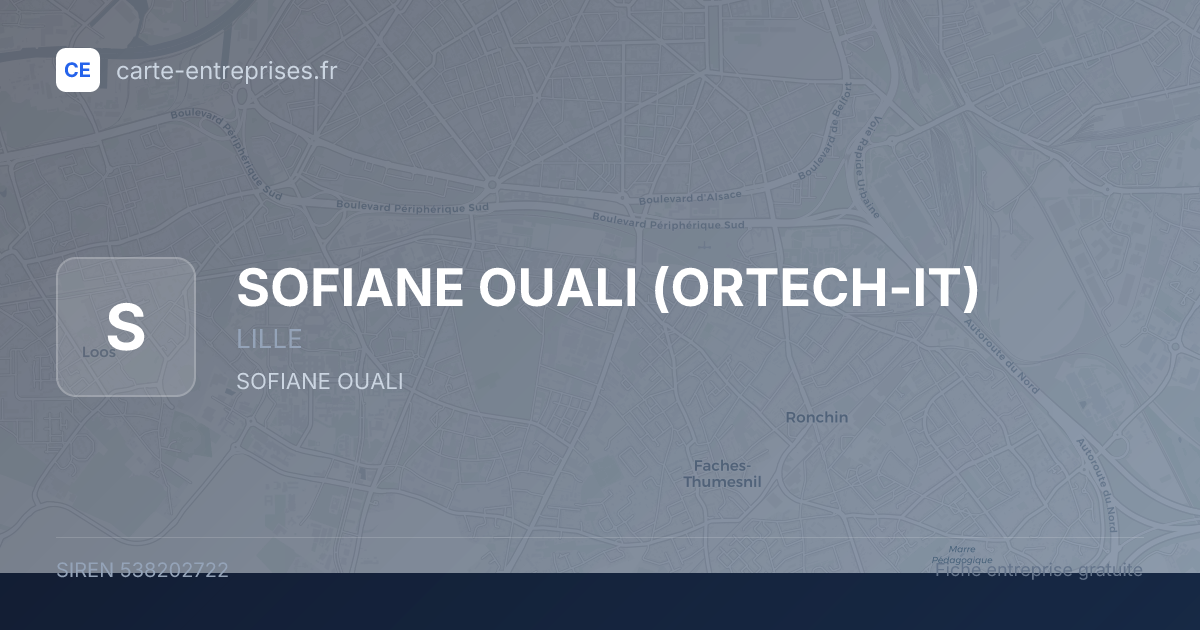 SOFIANE OUALI (ORTECH-IT) — 538202722 — fiche entreprise
