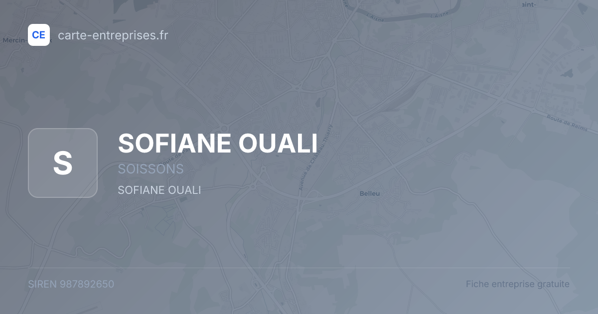 SOFIANE OUALI — 987892650 — fiche entreprise