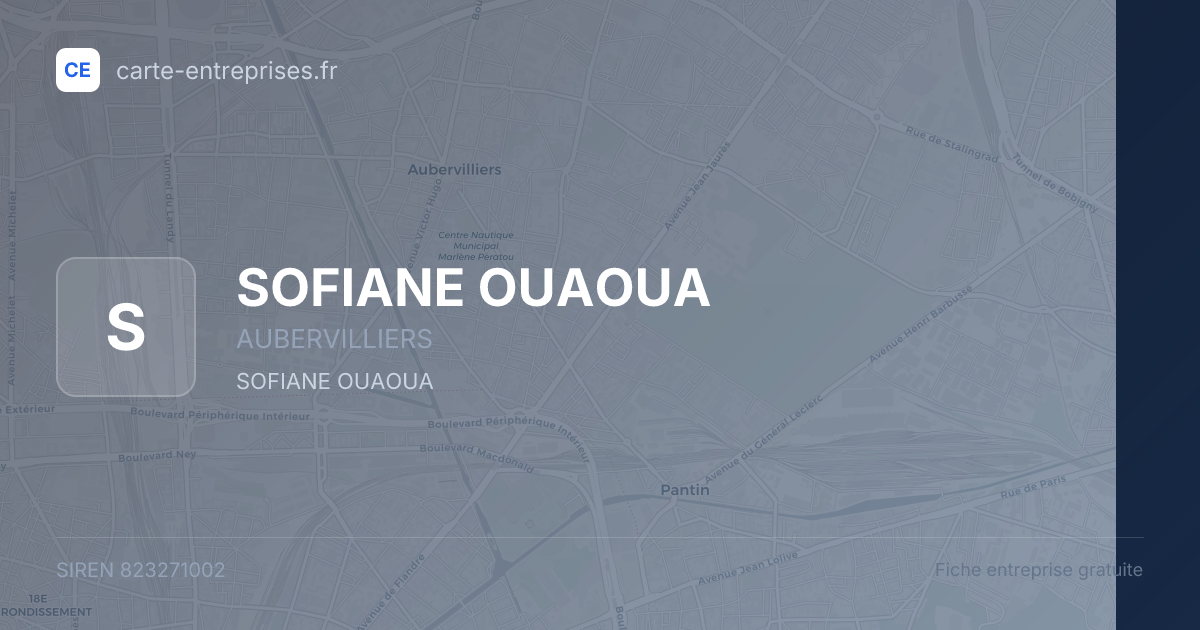 SOFIANE OUAOUA — 823271002 — fiche entreprise