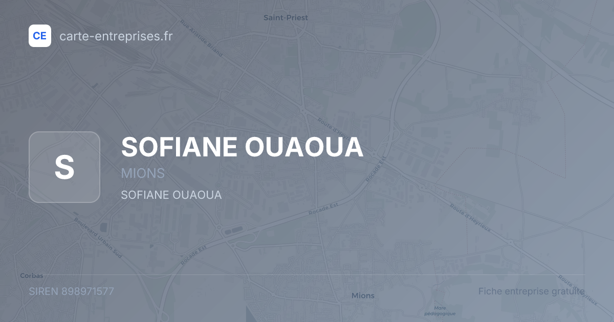 SOFIANE OUAOUA — 898971577 — fiche entreprise
