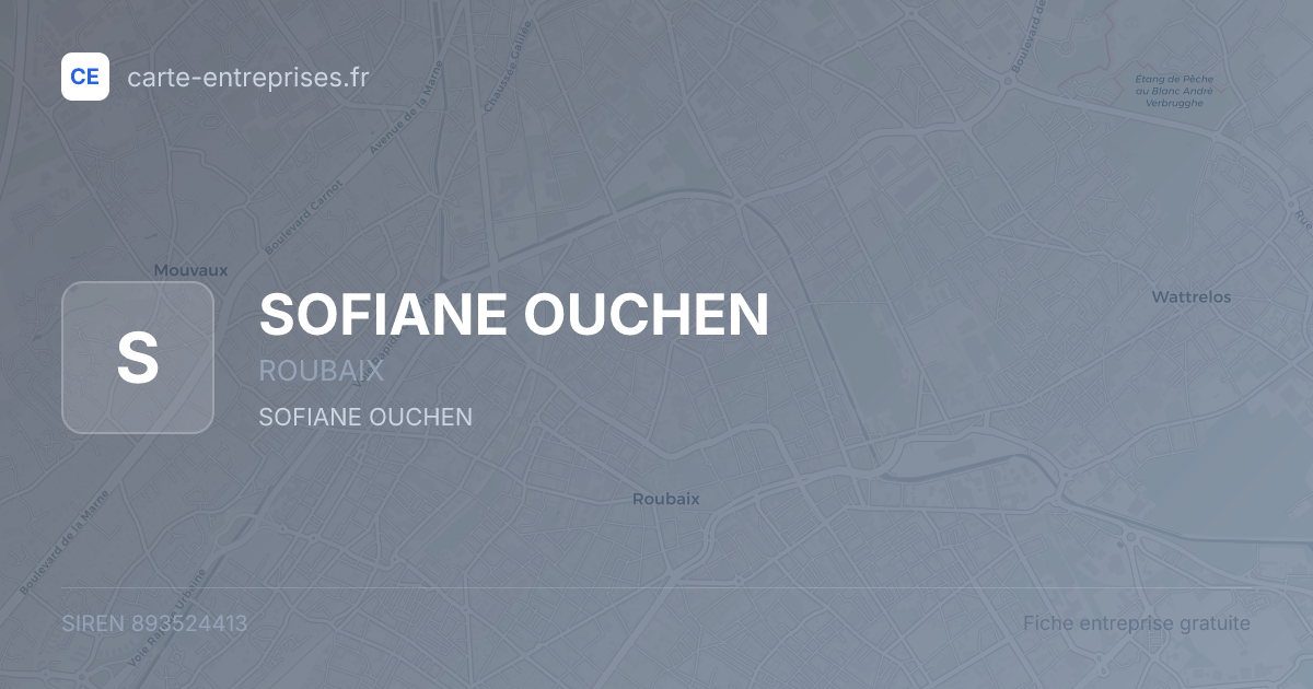 SOFIANE OUCHEN — 893524413 — fiche entreprise