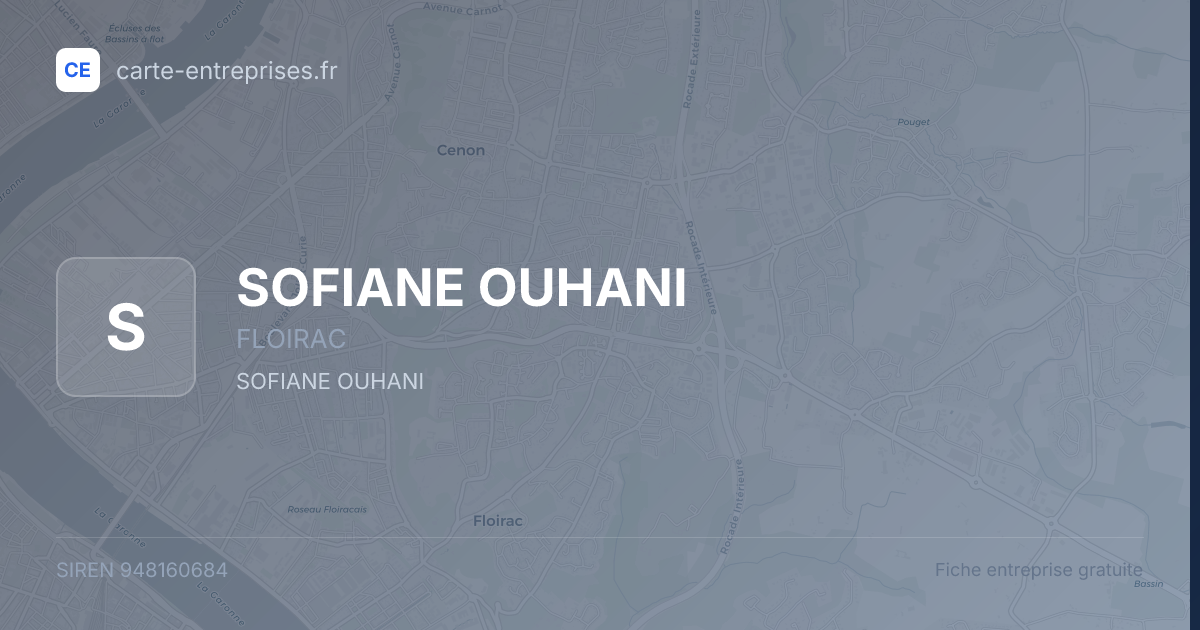 SOFIANE OUHANI — 948160684 — fiche entreprise