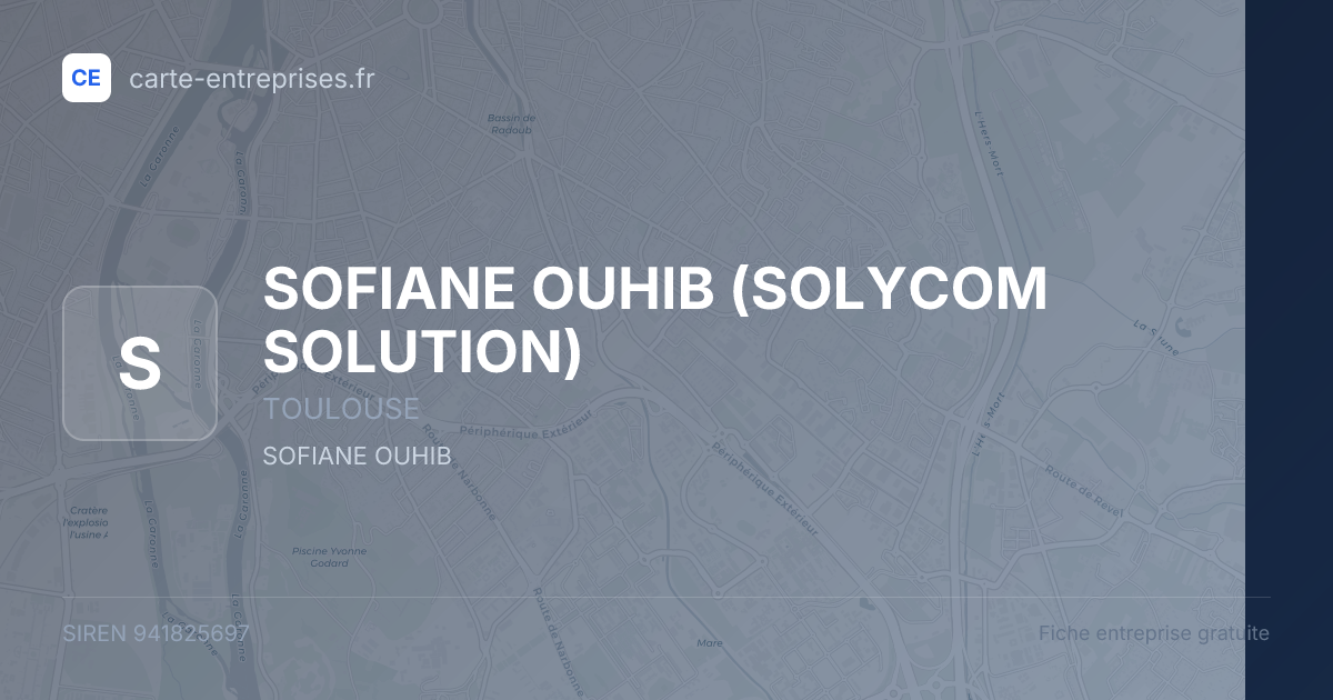SOFIANE OUHIB (SOLYCOM SOLUTION) — 941825697 — fiche entreprise