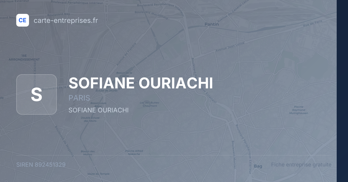 SOFIANE OURIACHI — 892451329 — fiche entreprise