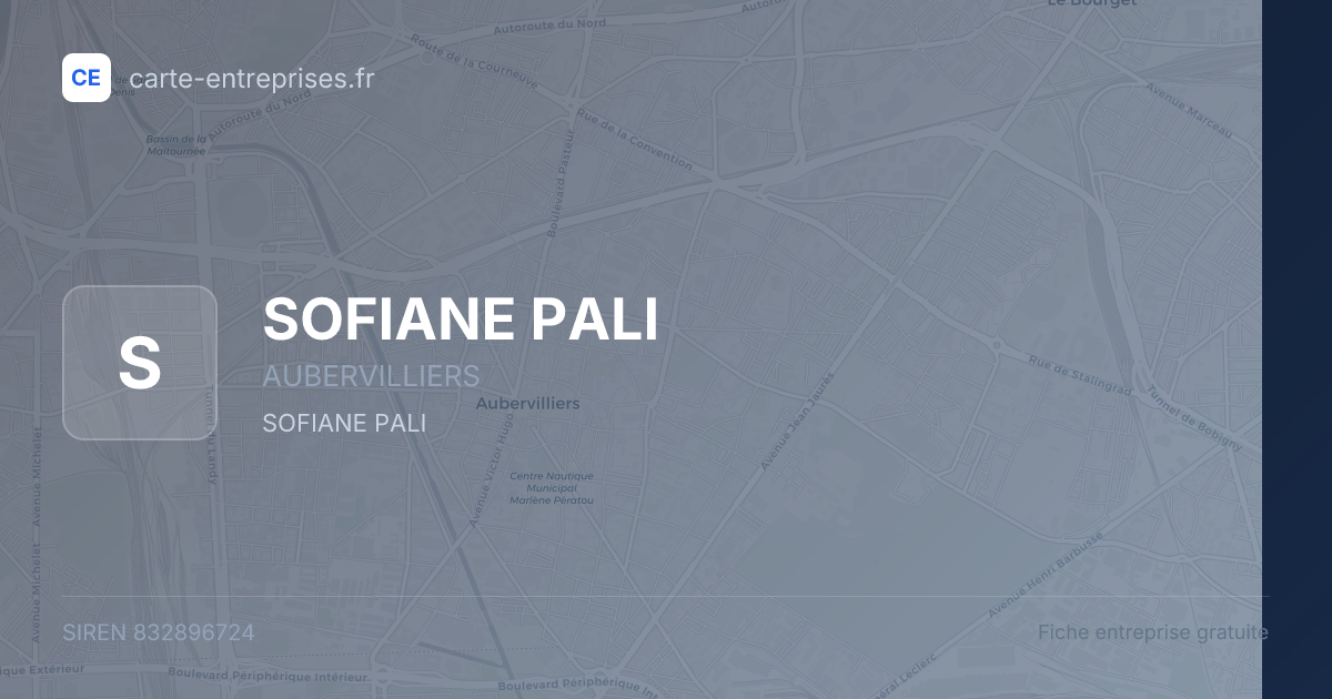 SOFIANE PALI — 832896724 — fiche entreprise