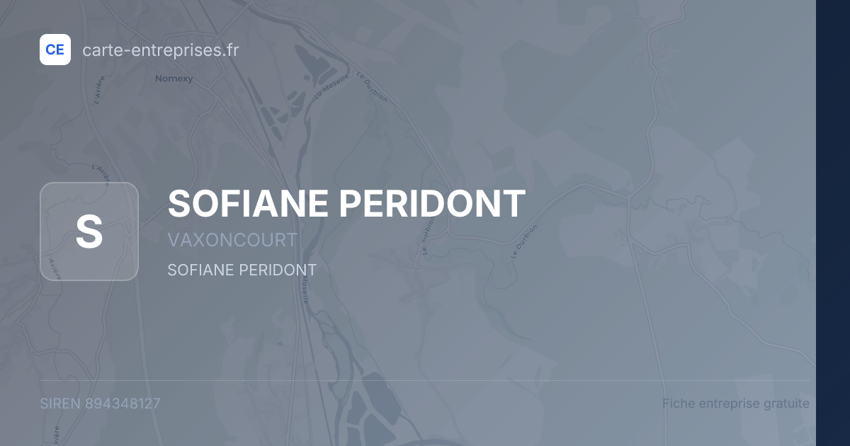 SOFIANE PERIDONT — 894348127 — fiche entreprise