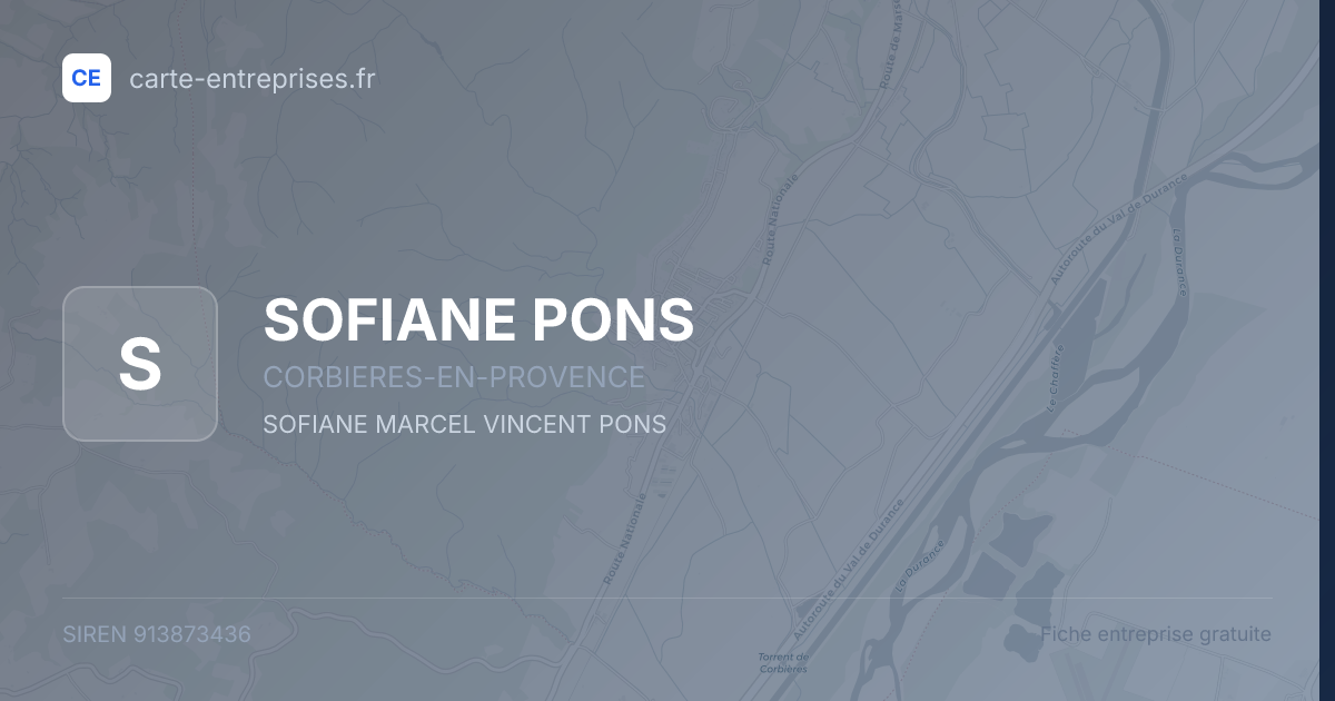 SOFIANE PONS — 913873436 — fiche entreprise