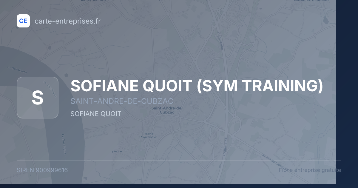 SOFIANE QUOIT (SYM TRAINING) — 900999616 — fiche entreprise