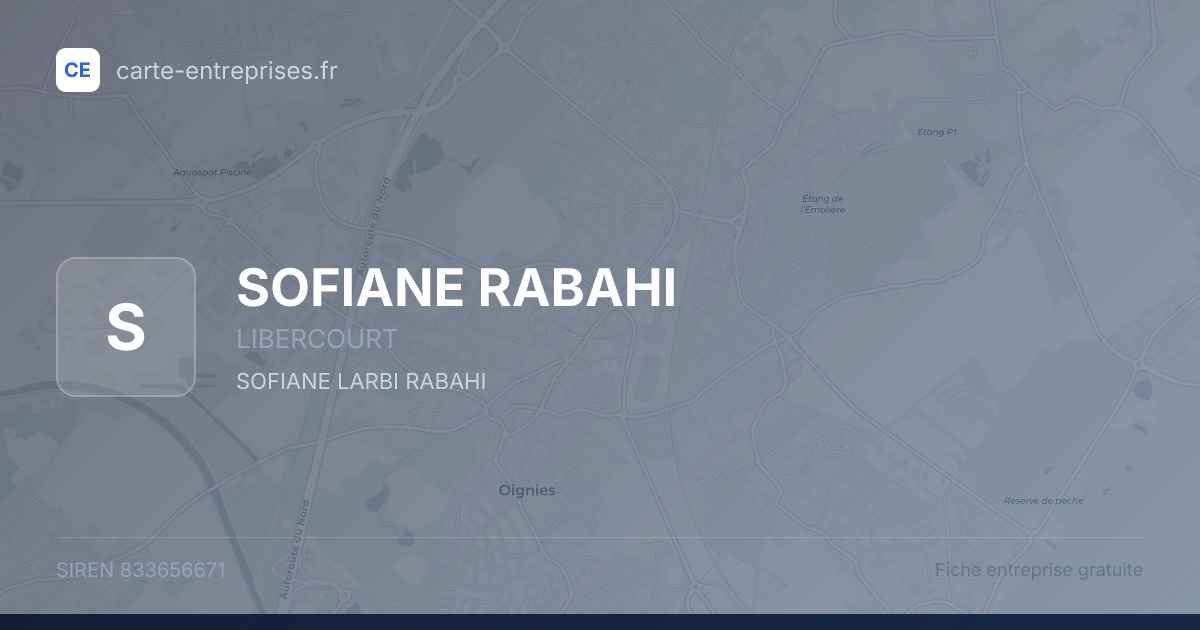 SOFIANE RABAHI — 833656671 — fiche entreprise