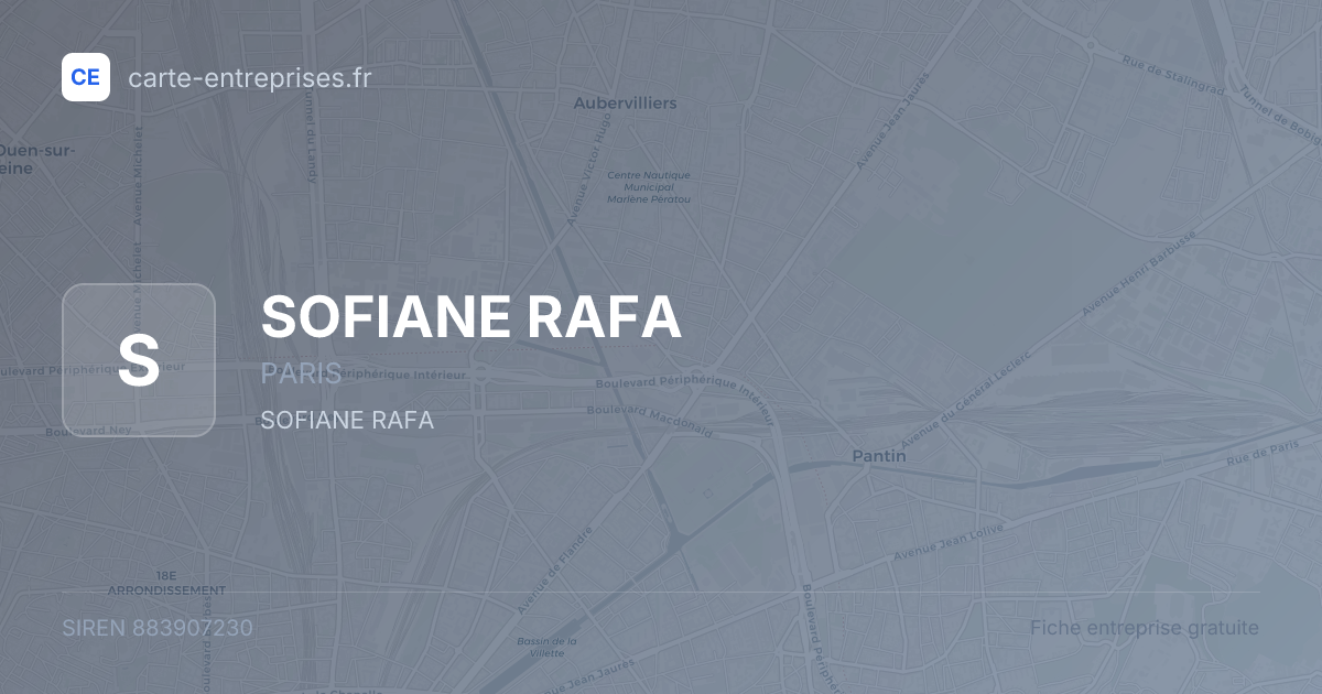 SOFIANE RAFA — 883907230 — fiche entreprise