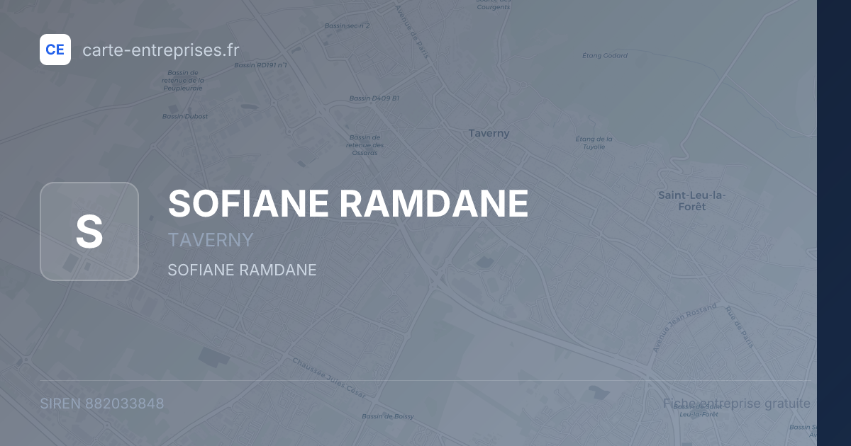 SOFIANE RAMDANE — 882033848 — fiche entreprise