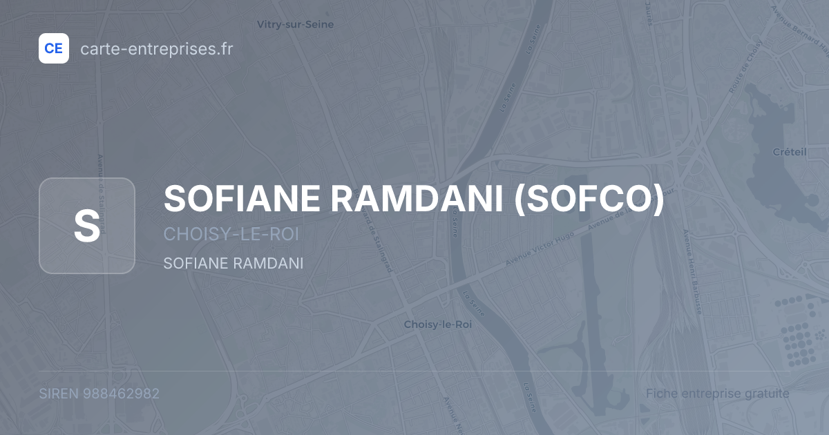 SOFIANE RAMDANI (SOFCO) — 988462982 — fiche entreprise