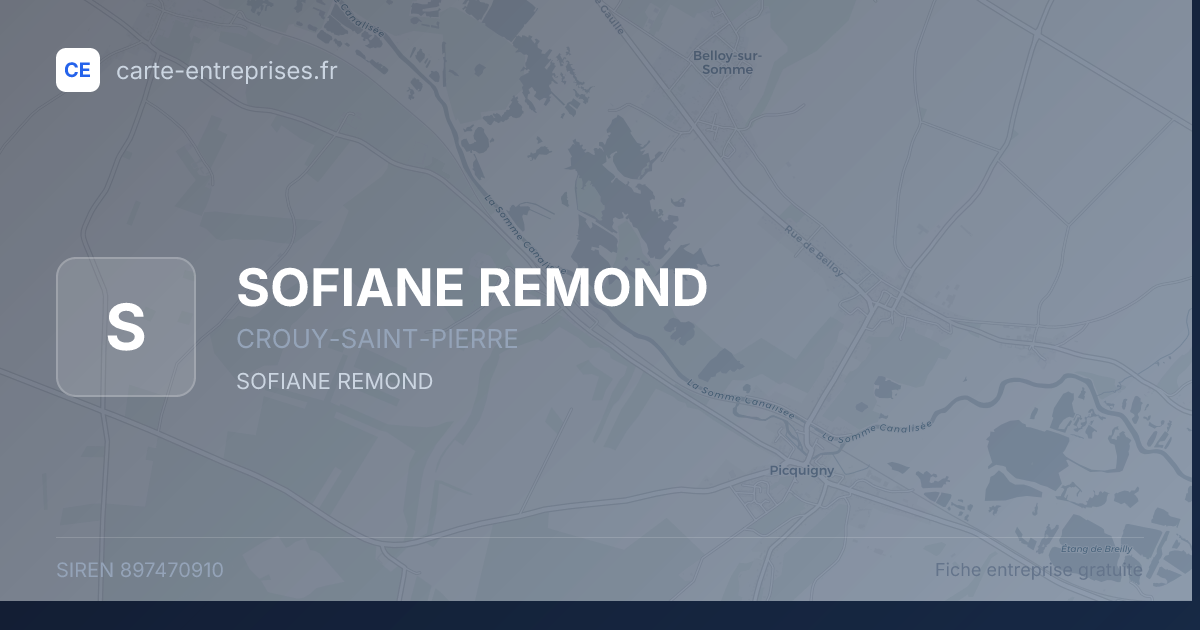SOFIANE REMOND — 897470910 — fiche entreprise