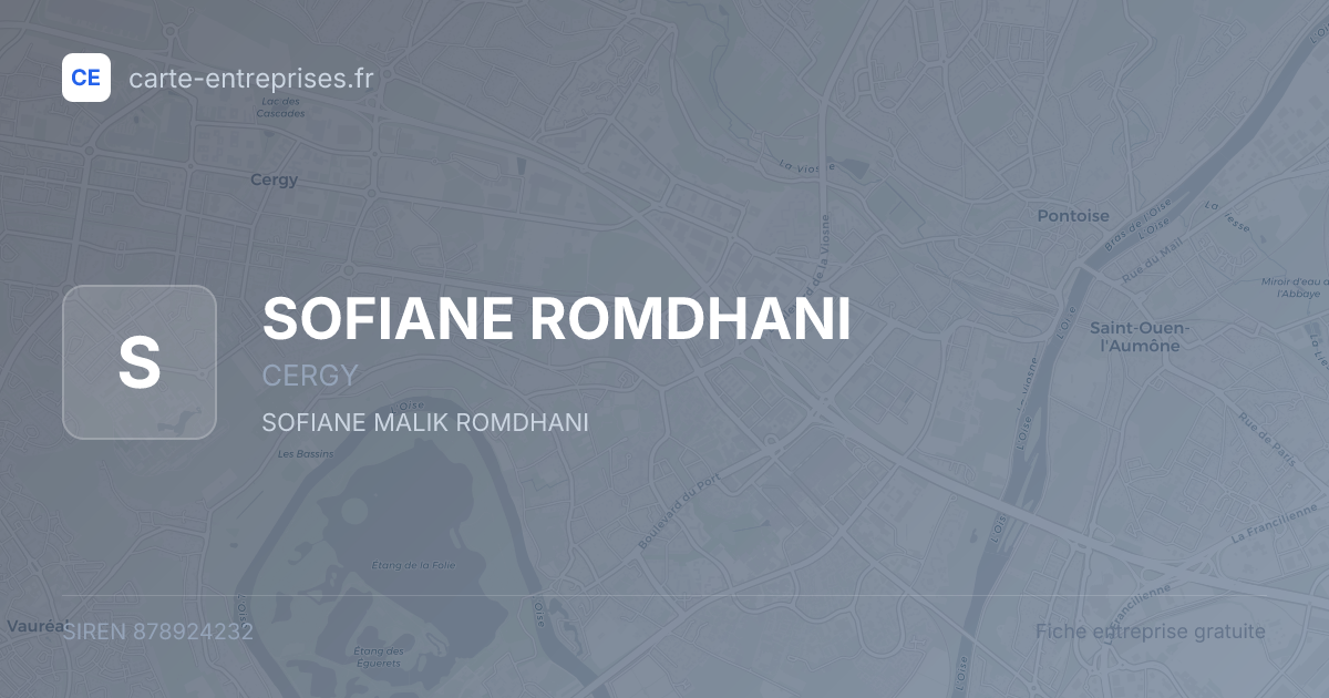 SOFIANE ROMDHANI — 878924232 — fiche entreprise
