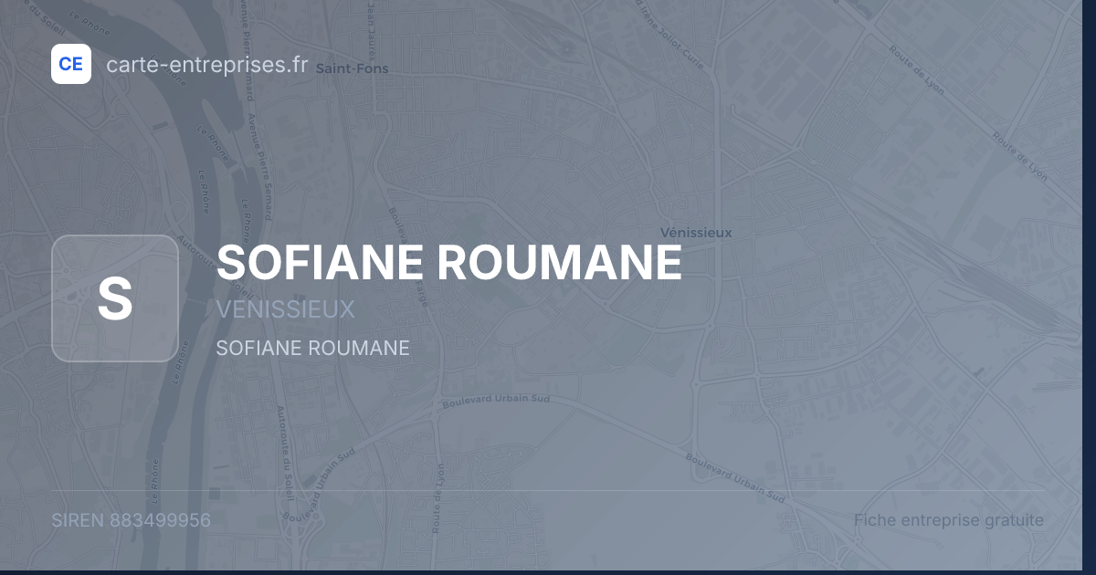 SOFIANE ROUMANE — 883499956 — fiche entreprise