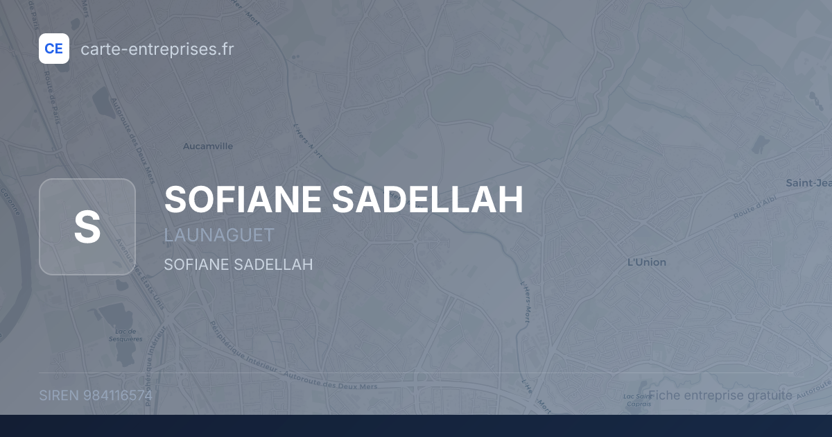 SOFIANE SADELLAH — 984116574 — fiche entreprise