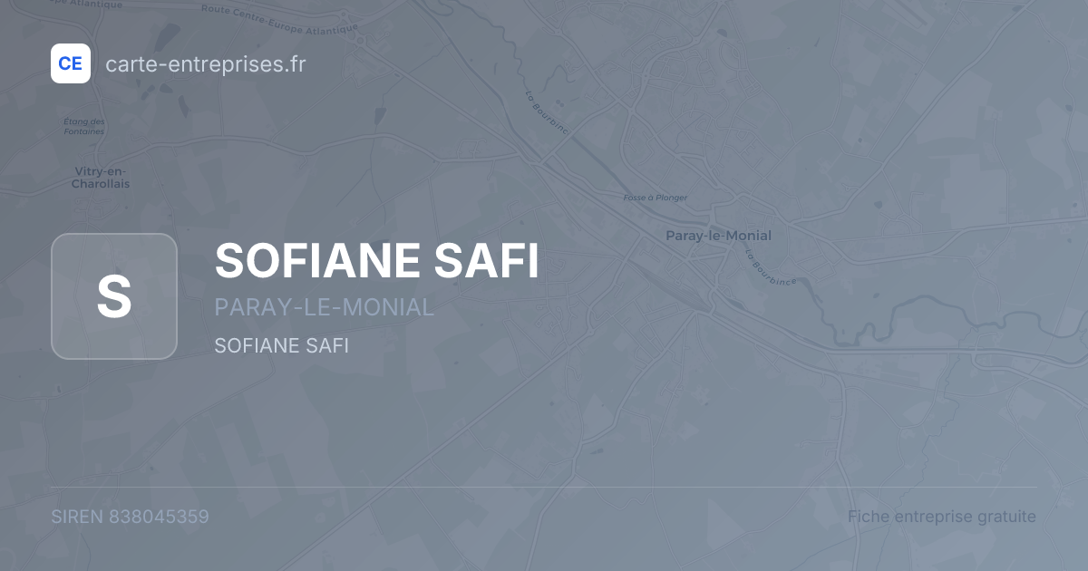 SOFIANE SAFI — 838045359 — fiche entreprise