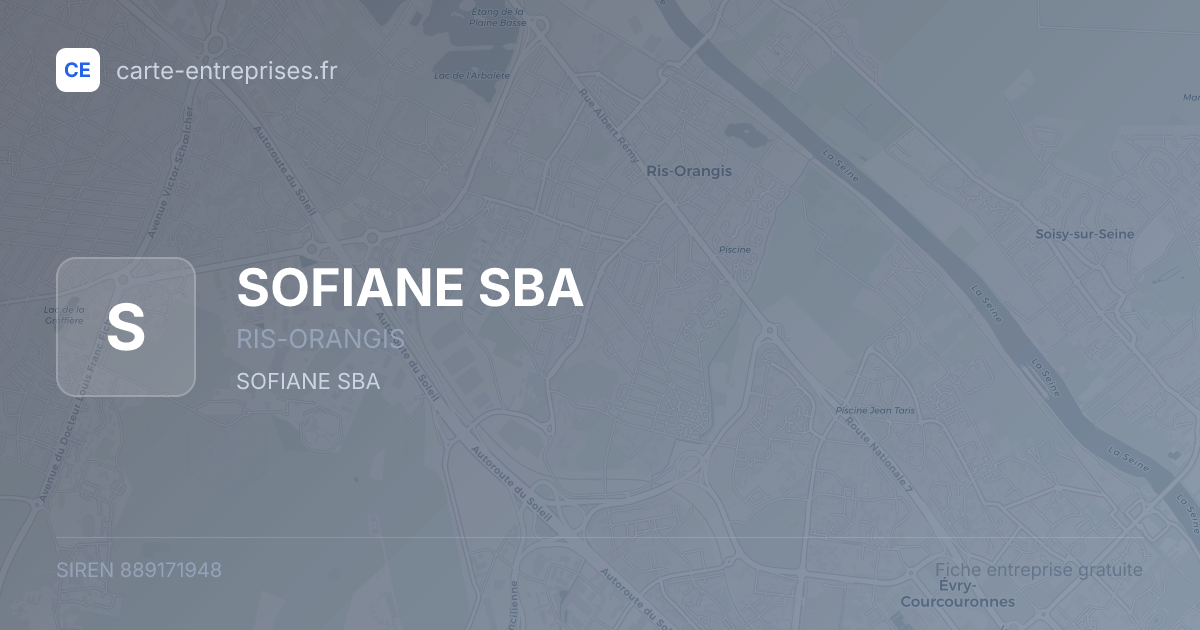 SOFIANE SBA — 889171948 — fiche entreprise