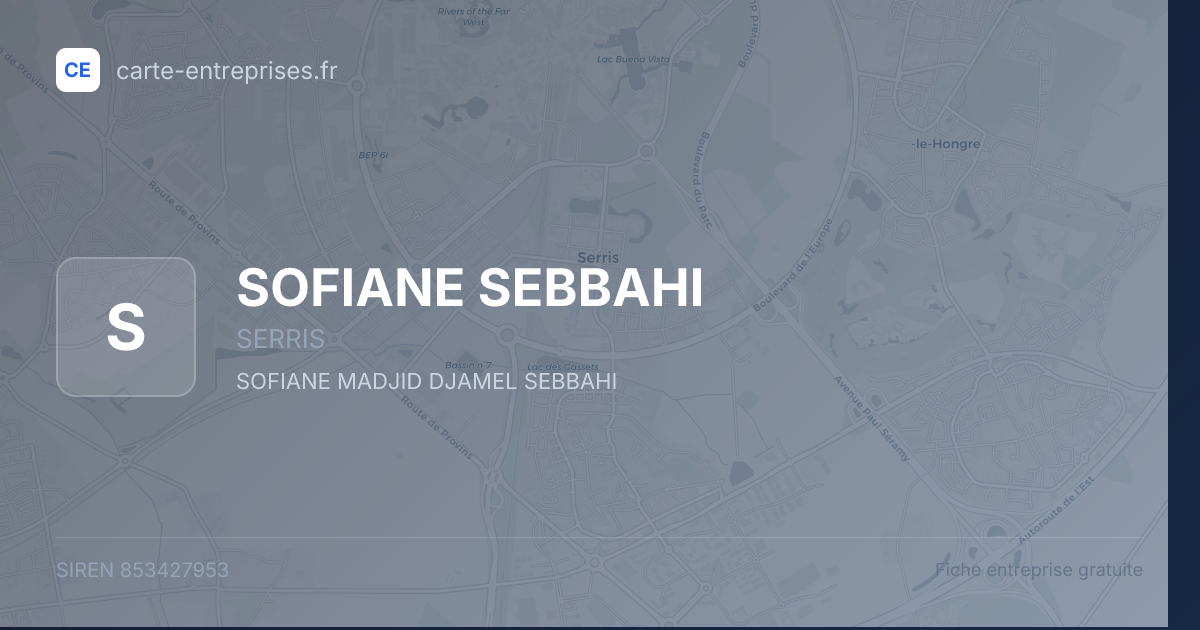 SOFIANE SEBBAHI — 853427953 — fiche entreprise