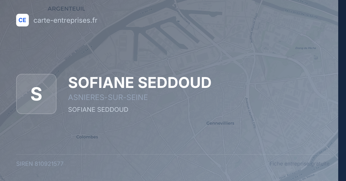 SOFIANE SEDDOUD — 810921577 — fiche entreprise