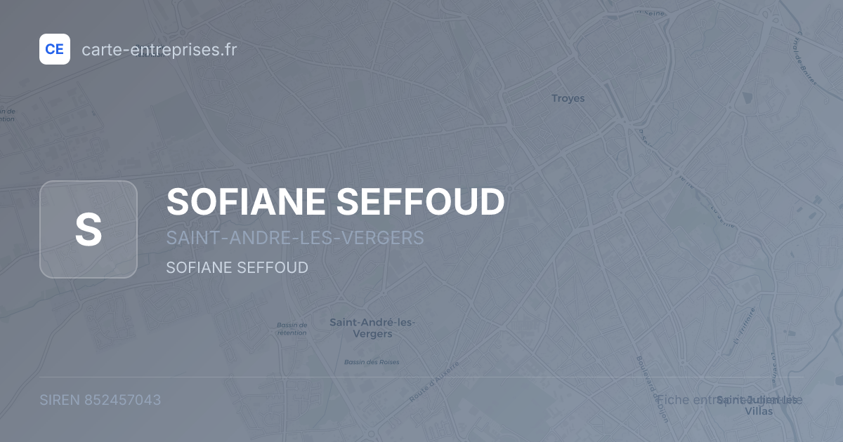 SOFIANE SEFFOUD — 852457043 — fiche entreprise