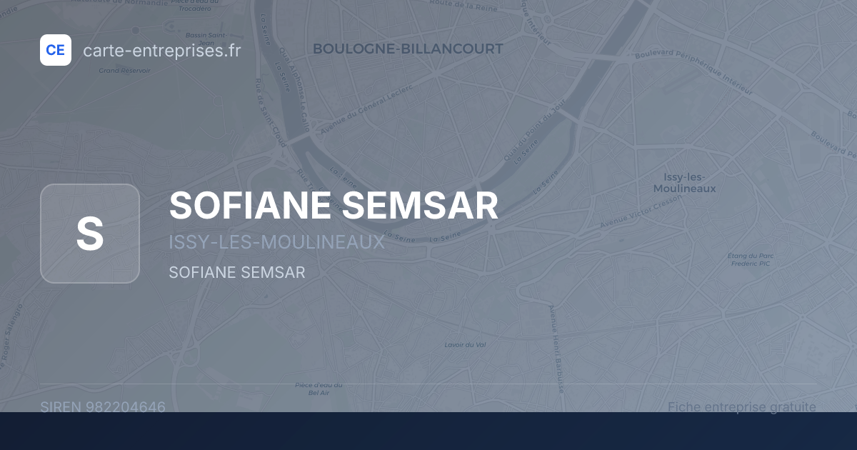 SOFIANE SEMSAR — 982204646 — fiche entreprise