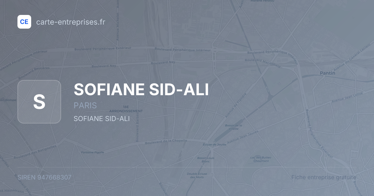 SOFIANE SID-ALI — 947668307 — fiche entreprise