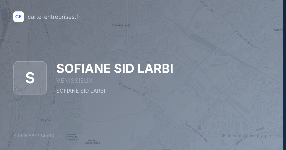 SOFIANE SID LARBI — 881394563 — fiche entreprise