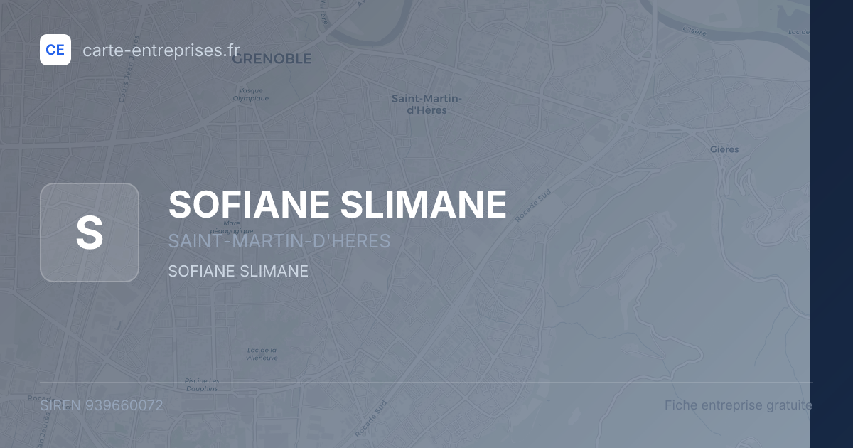SOFIANE SLIMANE — 939660072 — fiche entreprise