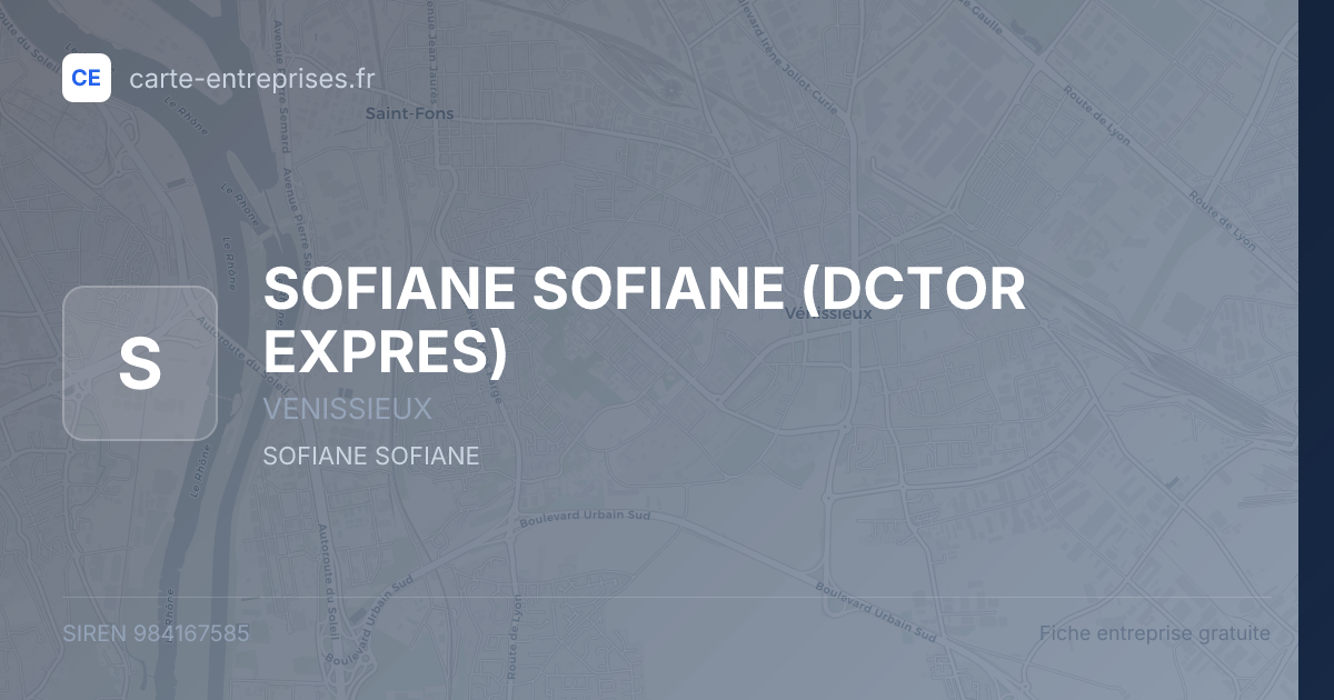 SOFIANE SOFIANE (DCTOR EXPRES) — 984167585 — fiche entreprise