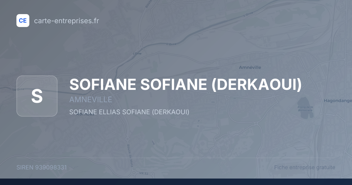 SOFIANE SOFIANE (DERKAOUI) — 939098331 — fiche entreprise