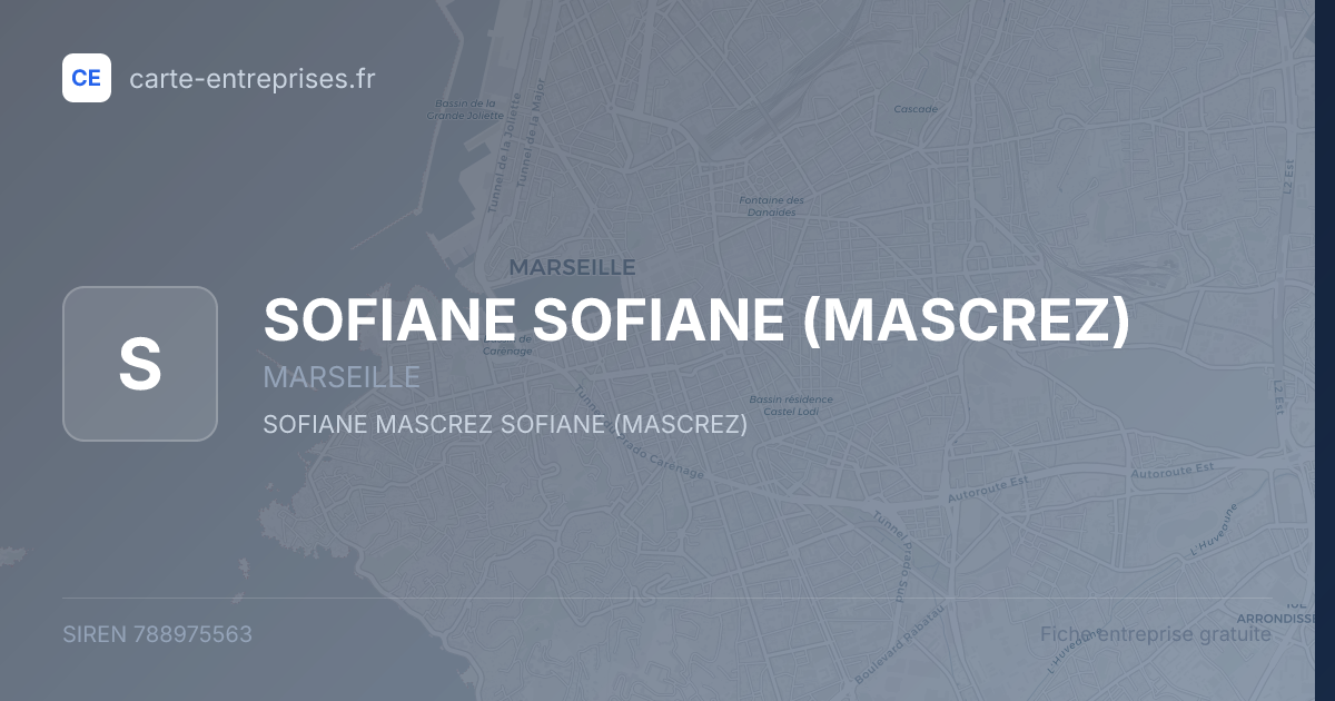 SOFIANE SOFIANE (MASCREZ) — 788975563 — fiche entreprise