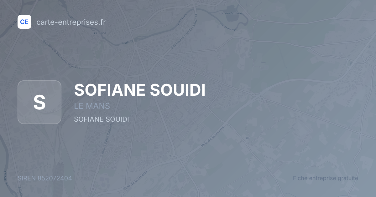 SOFIANE SOUIDI — 852072404 — fiche entreprise