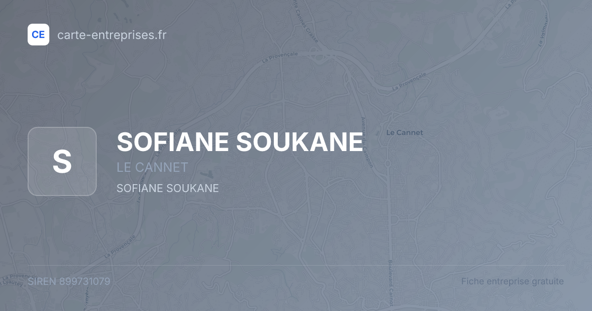 SOFIANE SOUKANE — 899731079 — fiche entreprise