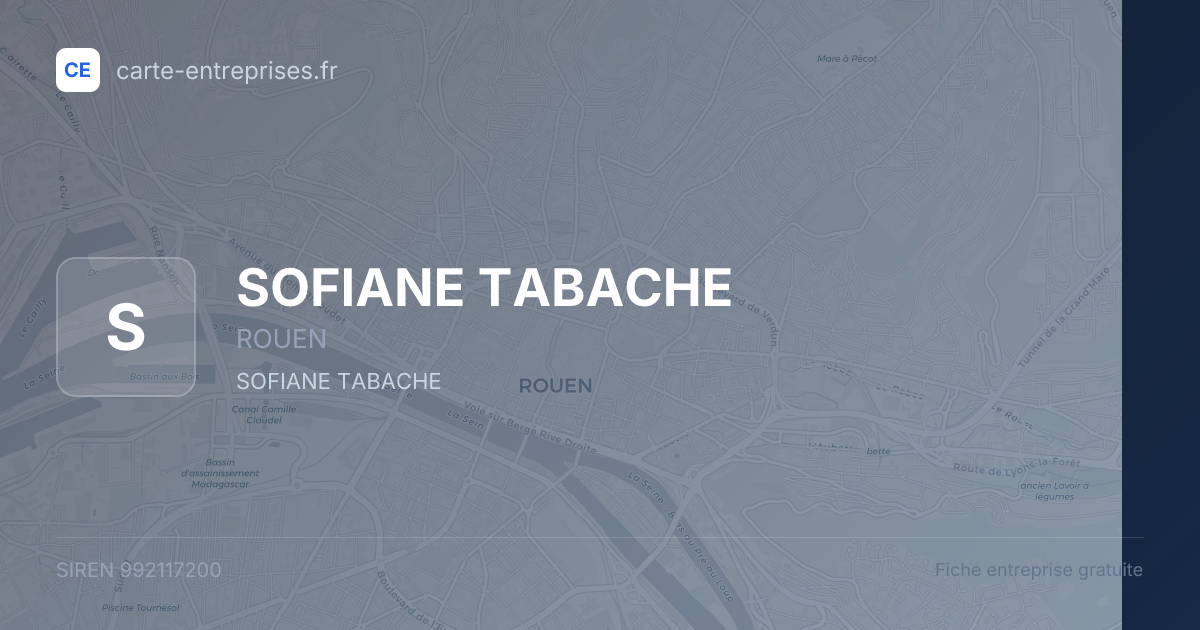 SOFIANE TABACHE — 992117200 — fiche entreprise