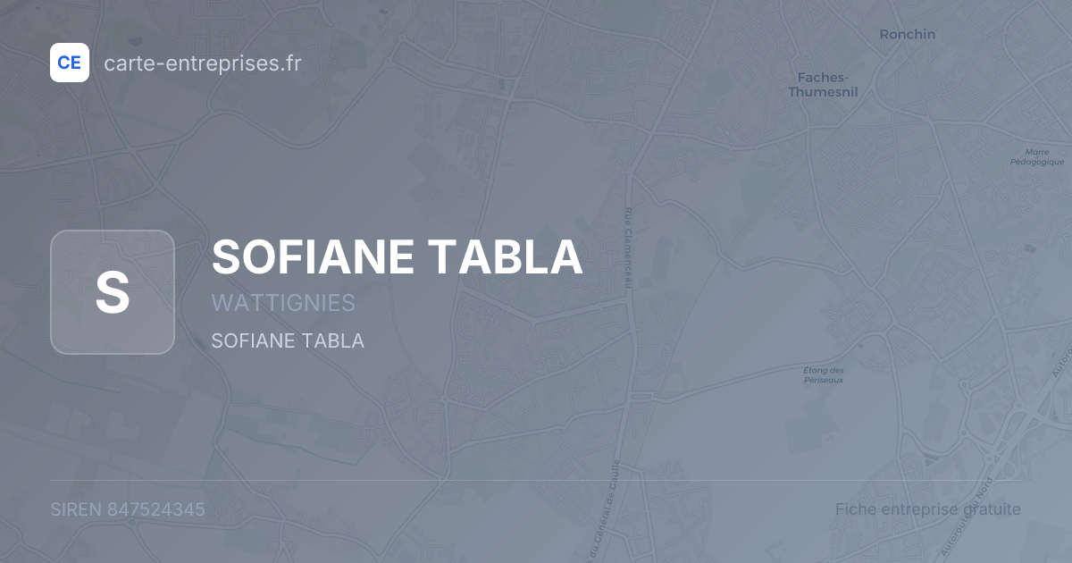 SOFIANE TABLA — 847524345 — fiche entreprise
