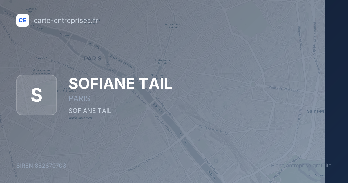 SOFIANE TAIL — 882879703 — fiche entreprise