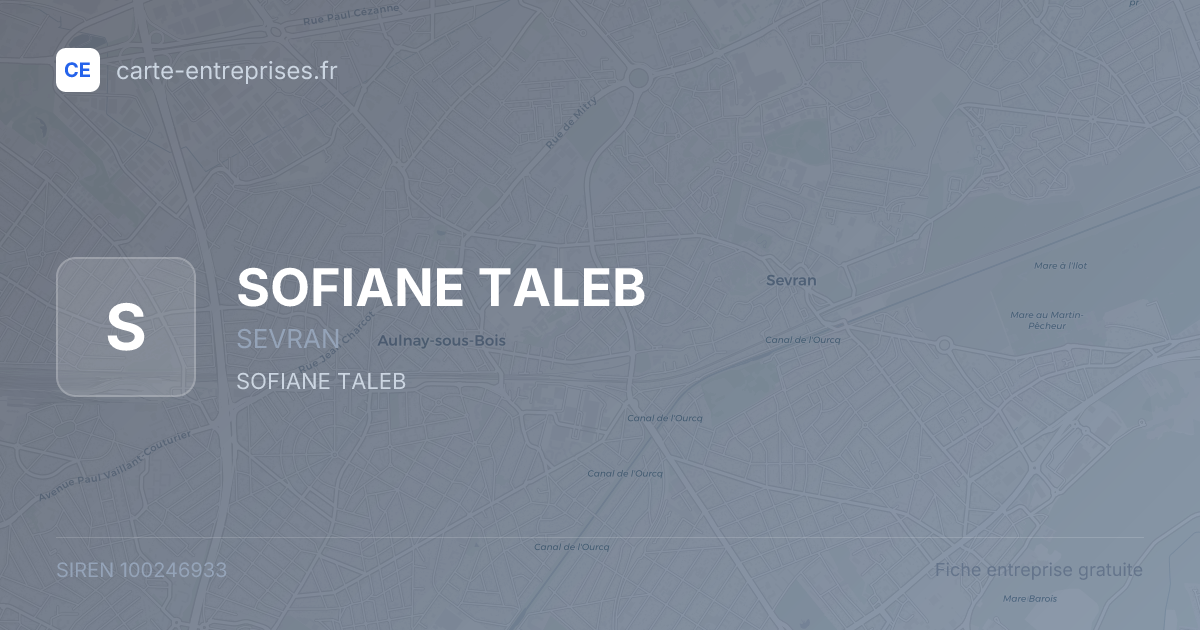 SOFIANE TALEB — 100246933 — fiche entreprise