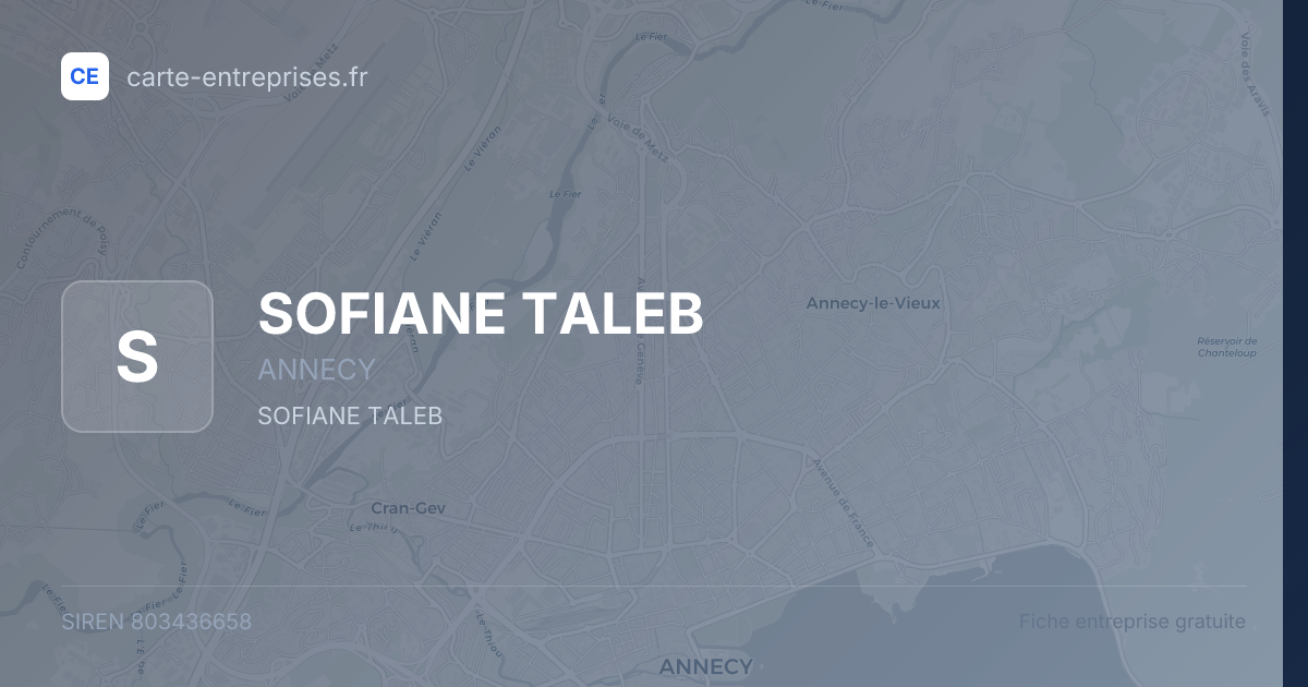 SOFIANE TALEB — 803436658 — fiche entreprise